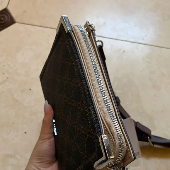 Nine West Dark Brown Crossbody Bag with Silver Accents - Picture 6 of 6